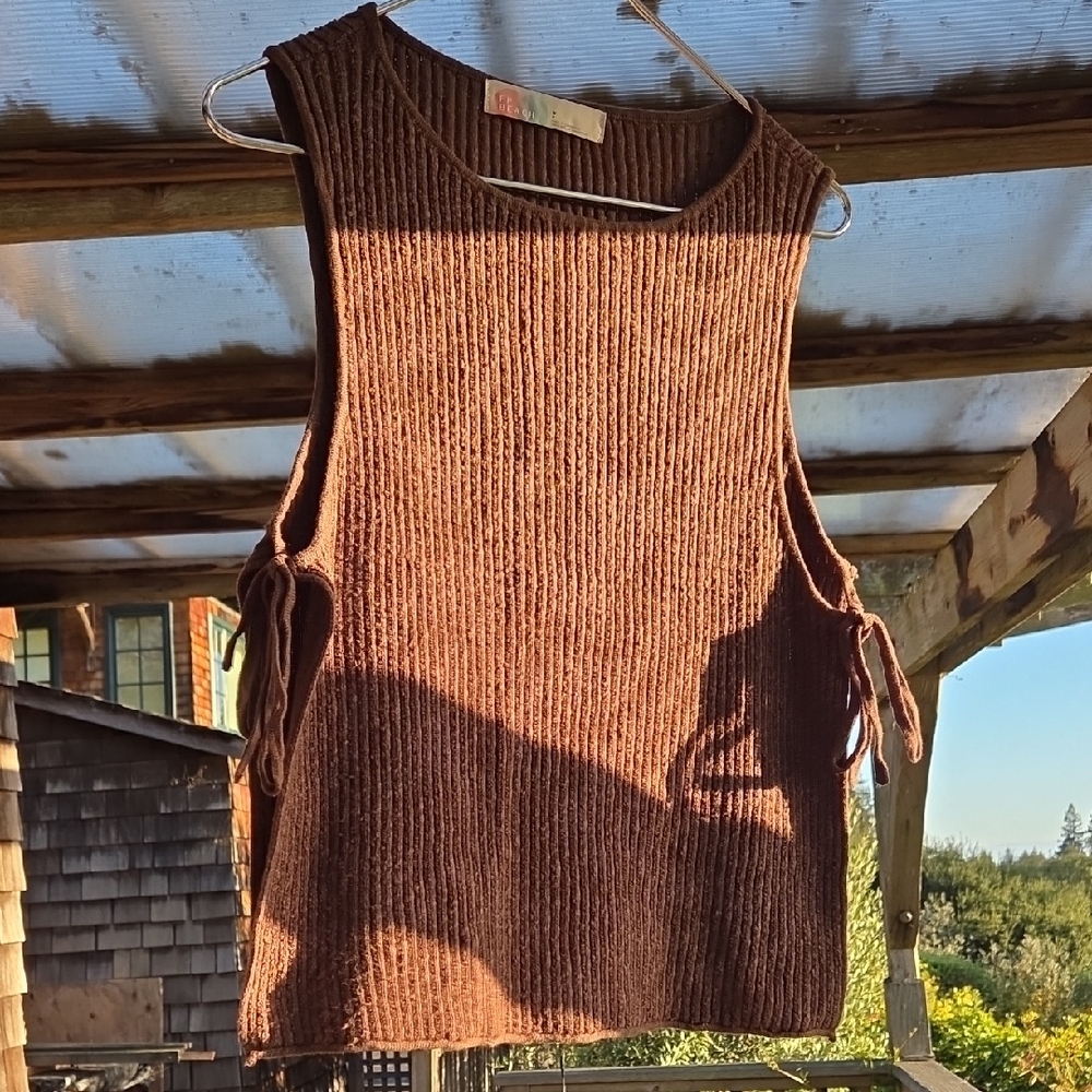Free People Brown Ribbed Sleeveless Top